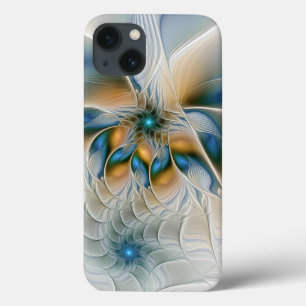 Soaring, Abstract Fantasy Fractal Art With Blue iPhone 13 Case