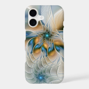 Soaring, Abstract Fantasy Fractal Art With Blue iPhone 17 Case