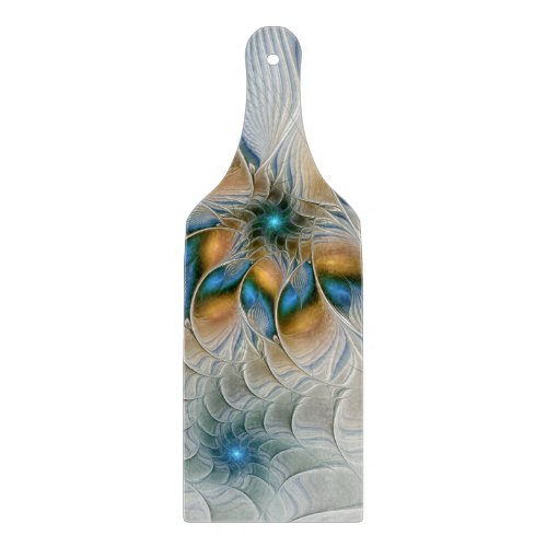 Soaring Abstract Fantasy Fractal Art With Blue Cutting Board