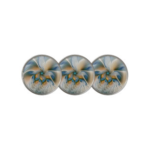 Soaring, Abstract Fantasy Fractal Art With Blue Golf Ball Marker
