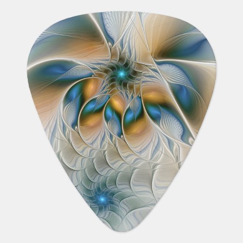 Soaring Abstract Fantasy Fractal Art With Blue Guitar Pick