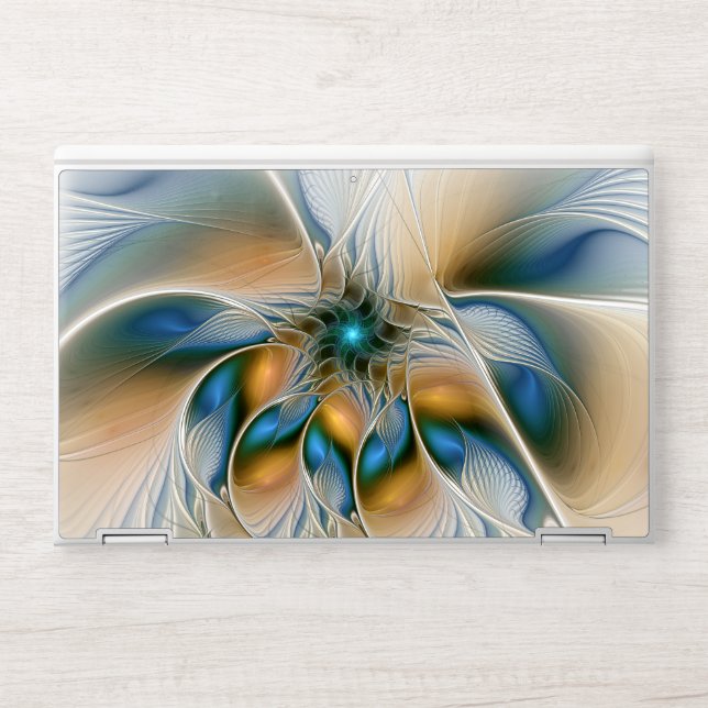 Soaring, Abstract Fantasy Fractal Art With Blue HP Laptop Skin (Front)