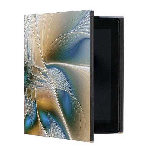 Soaring Abstract Fantasy Fractal Art With Blue iPad Folio Case