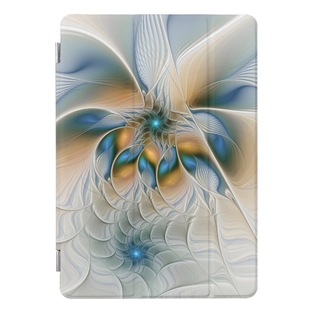 Soaring, Abstract Fantasy Fractal Art With Blue iPad Pro Cover (Front)