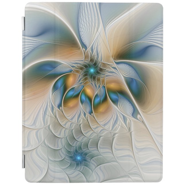 Soaring, Abstract Fantasy Fractal Art With Blue iPad Smart Cover (Front)