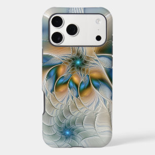 Soaring, Abstract Fantasy Fractal Art With Blue iPhone 17 Pro Max Case