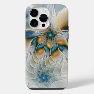Soaring, Abstract Fantasy Fractal Art With Blue iPhone 14 Pro Max Case