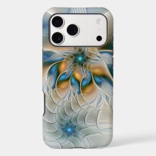 Soaring, Abstract Fantasy Fractal Art With Blue iPhone 17 Pro Max Case