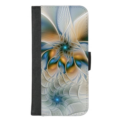 Soaring Abstract Fantasy Fractal Art With Blue iPhone 87 Plus Wallet Case