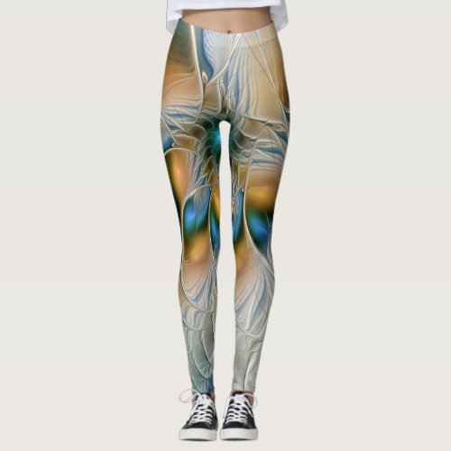 Soaring Abstract Fantasy Fractal Art With Blue Leggings
