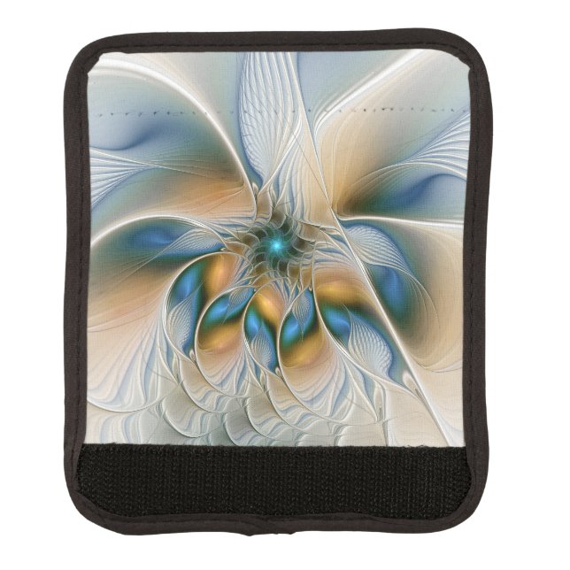 Soaring, Abstract Fantasy Fractal Art With Blue Luggage Handle Wrap (Front)
