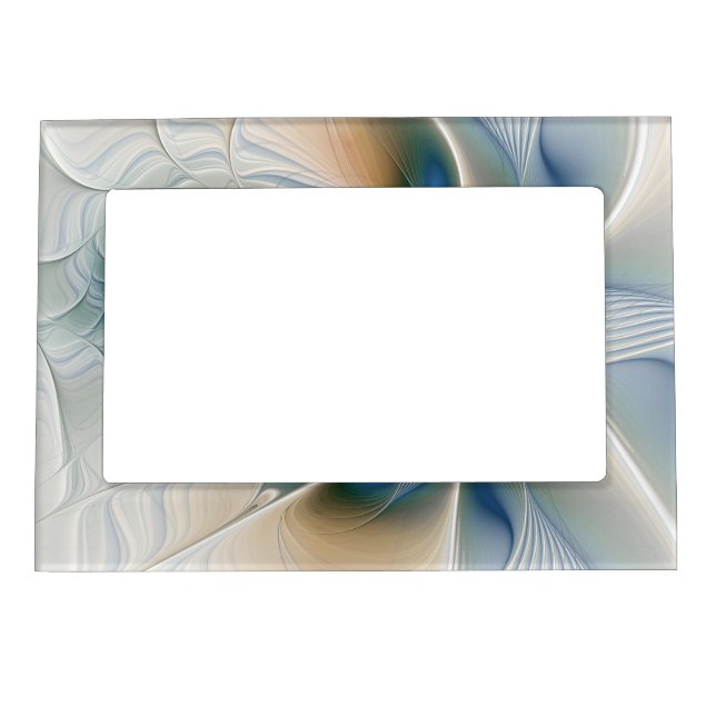 Soaring, Abstract Fantasy Fractal Art With Blue Magnetic Frame (Front)