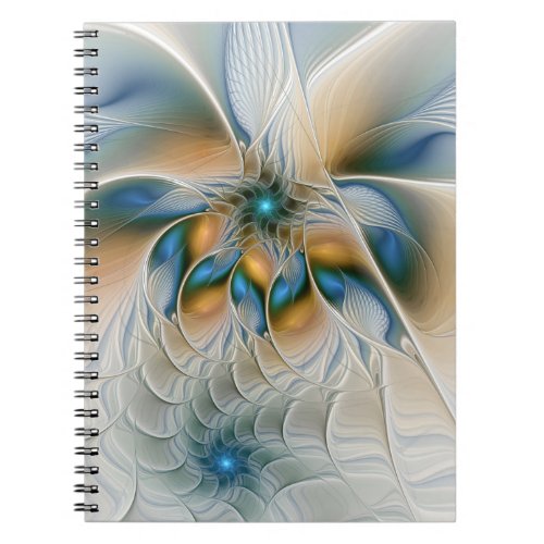 Soaring Abstract Fantasy Fractal Art With Blue Notebook