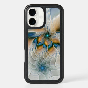 Soaring, Abstract Fantasy Fractal Art With Blue iPhone 16 Case
