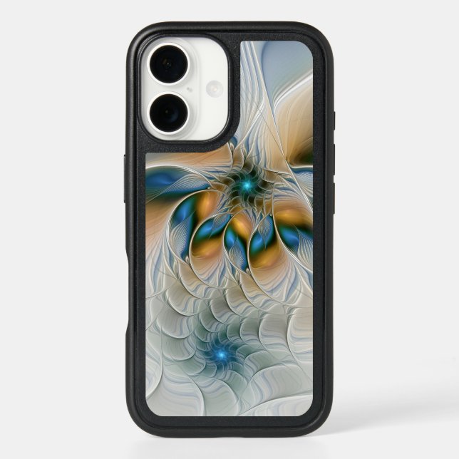 Soaring, Abstract Fantasy Fractal Art With Blue Otterbox iPhone Case (Back)