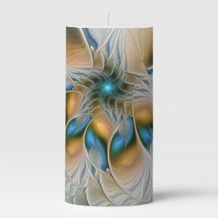 Soaring, Abstract Fantasy Fractal Art With Blue Pillar Candle