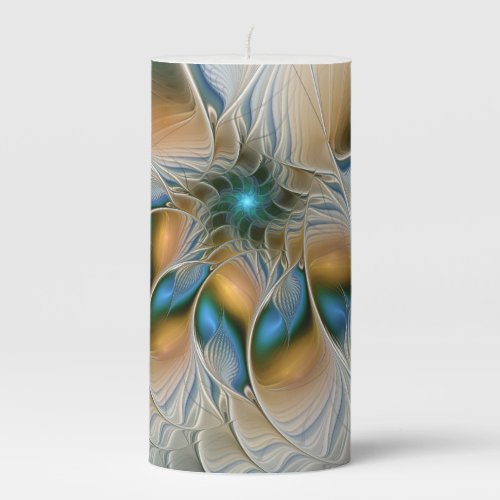 Soaring Abstract Fantasy Fractal Art With Blue Pillar Candle