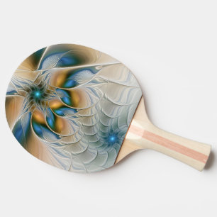 Soaring, Abstract Fantasy Fractal Art With Blue Ping Pong Paddle