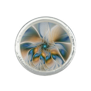 Soaring, Abstract Fantasy Fractal Art With Blue Ring