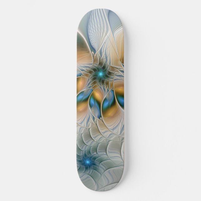 Soaring, Abstract Fantasy Fractal Art With Blue Skateboard (Front)