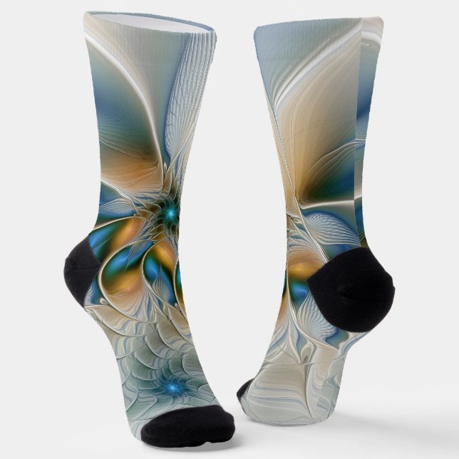 Soaring, Abstract Fantasy Fractal Art With Blue Socks (Angled)