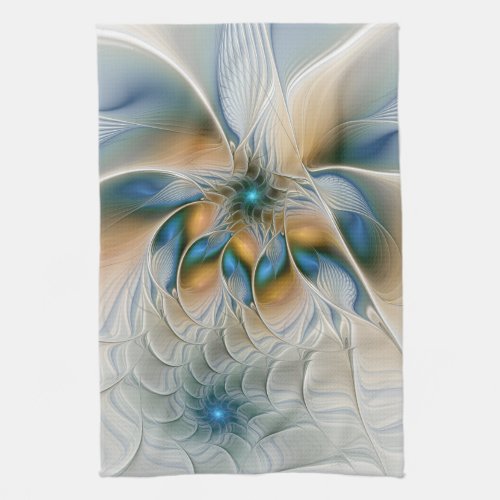 Soaring Abstract Fantasy Fractal Art With Blue Towel