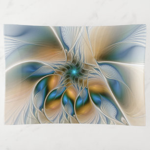 Soaring, Abstract Fantasy Fractal Art With Blue Trinket Tray