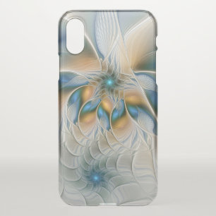Soaring, Abstract Fantasy Fractal Art With Blue iPhone XS Case