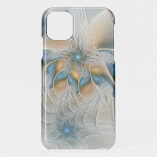 Soaring Abstract Fantasy Fractal Art With Blue iPhone 11 Case