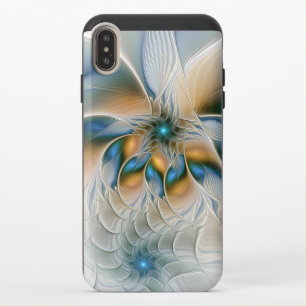 Soaring, Abstract Fantasy Fractal Art With Blue iPhone XS Max Slider Case