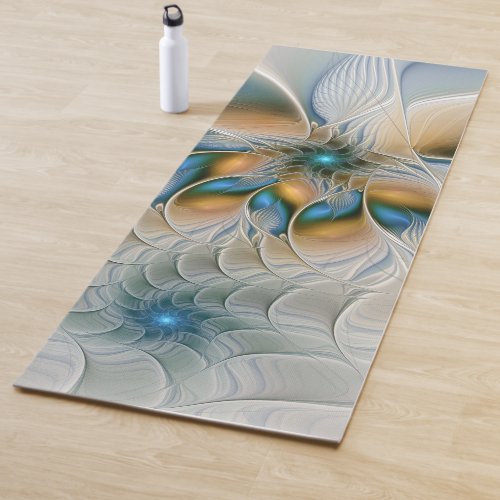 Soaring Abstract Fantasy Fractal Art With Blue Yoga Mat