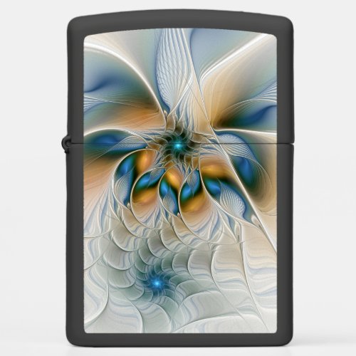 Soaring Abstract Fantasy Fractal Art With Blue Zippo Lighter