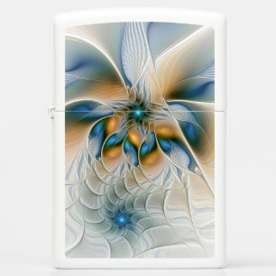 Soaring, Abstract Fantasy Fractal Art With Blue Zippo Lighter