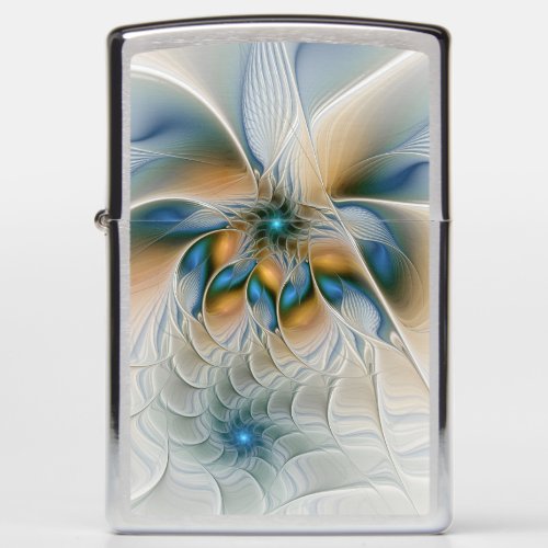 Soaring Abstract Fantasy Fractal Art With Blue Zippo Lighter