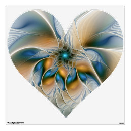 Soaring, Abstract Fantasy Fractal With Blue Heart Wall Decal