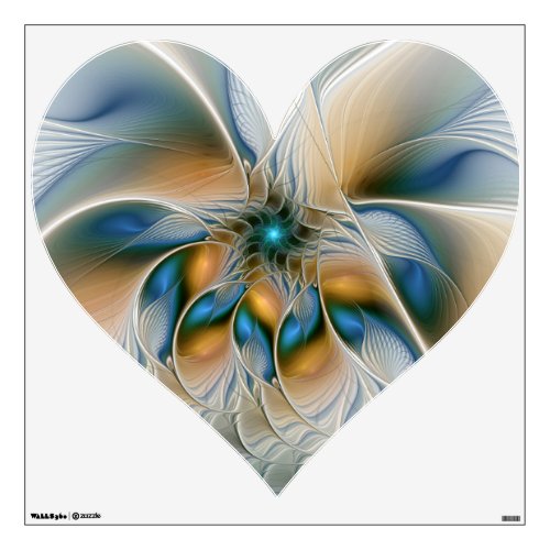 Soaring Abstract Fantasy Fractal With Blue Heart Wall Decal