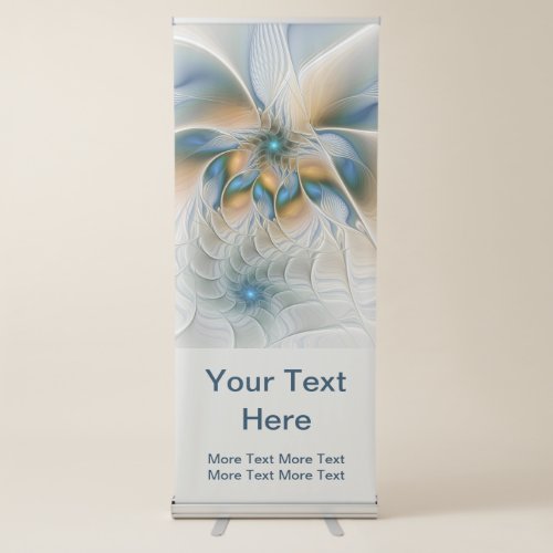 Soaring Abstract Fantasy Fractal With Blue Text Retractable Banner