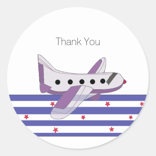 Soaring Airplane Classic Round Sticker