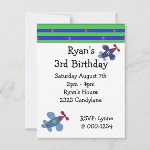 Soaring Airplanes Birthday Party Invitation