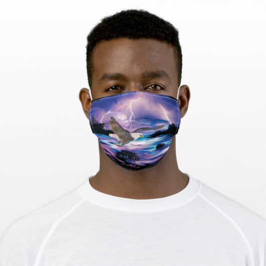 Soaring Bald Eagle Adult Cloth Face Mask (Worn)