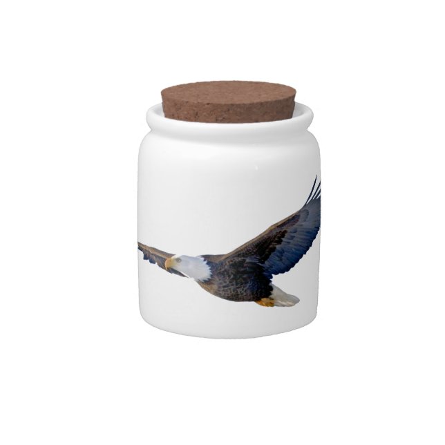 Soaring Bald Eagle Candy Jar (Front)