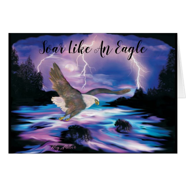 Soaring Bald Eagle Cards (Front Horizontal)