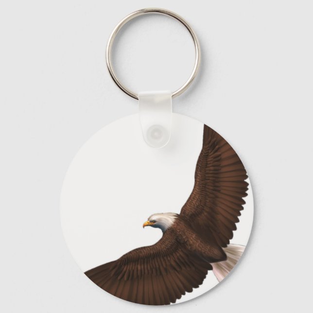 Soaring Bald Eagle Keychain (Front)