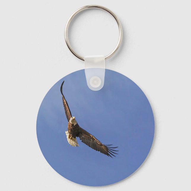 Soaring Bald Eagle Keychain (Front)