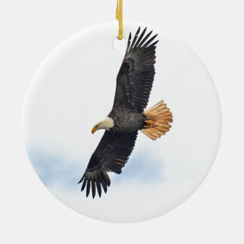 Soaring Bald Eagle Wildife Photo Art Ceramic Ornament