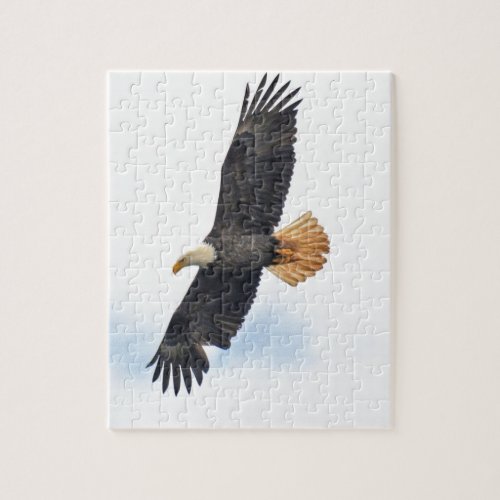 Soaring Bald Eagle Wildife Photo Art Jigsaw Puzzle