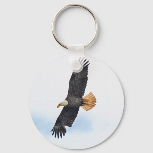 Soaring Bald Eagle Wildife Photo Art Keychain