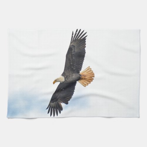 Soaring Bald Eagle Wildife Photo Art Kitchen Towel