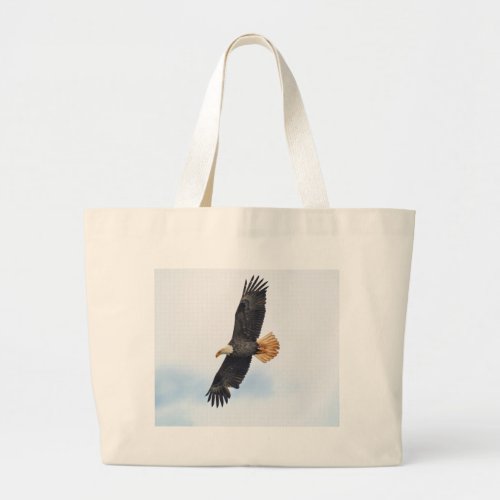 Soaring Bald Eagle Wildife Photo Art Large Tote Bag