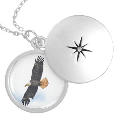 Soaring Bald Eagle Wildife Photo Art Locket Necklace